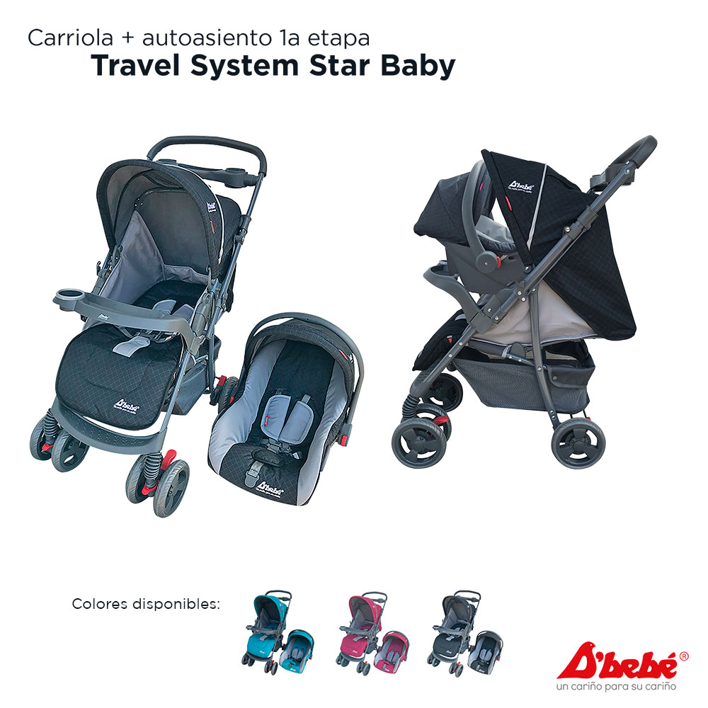 Carriola Sistema de Viaje D'bebé Star Baby Negra