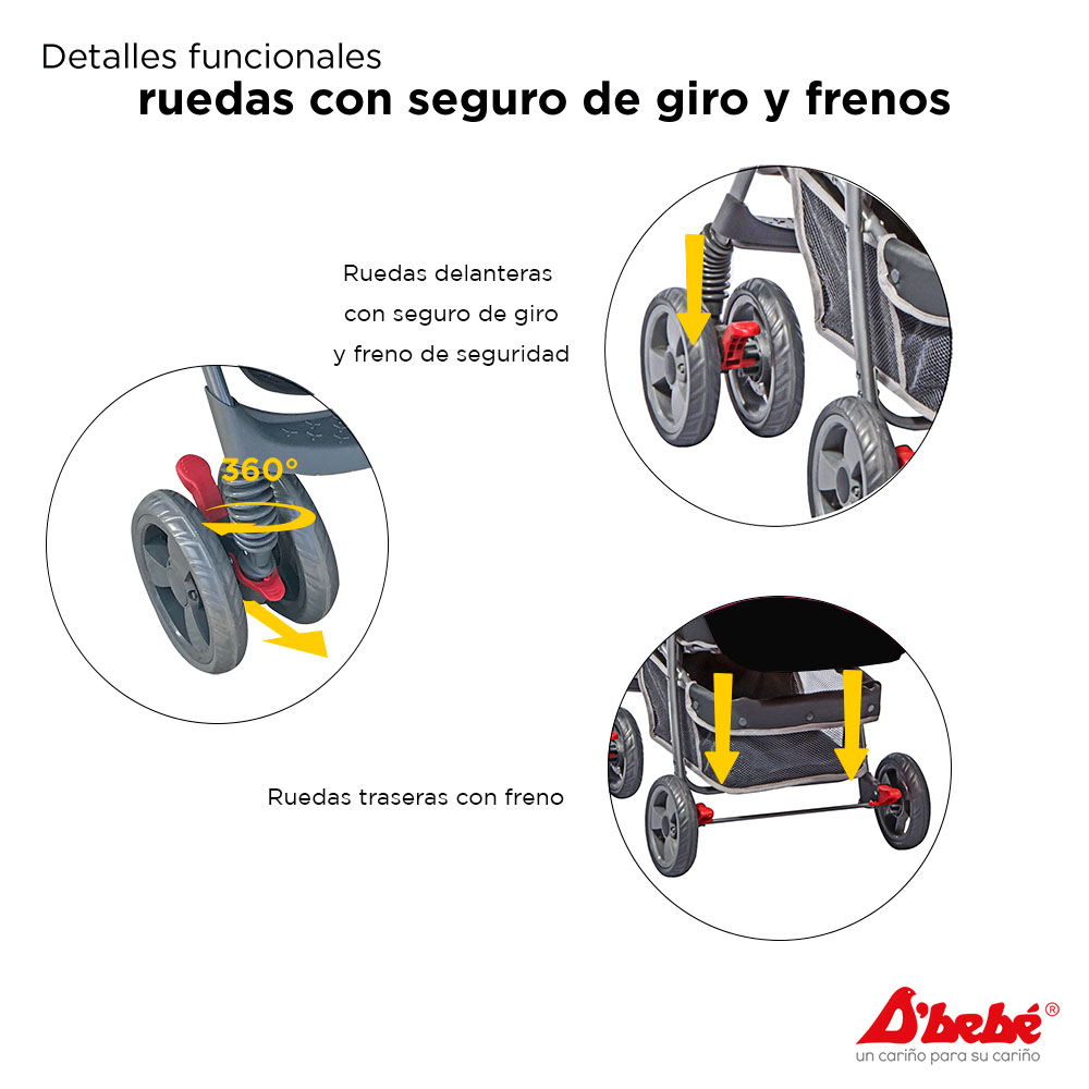 Carriola Sistema de Viaje D'bebé Star Baby Negra