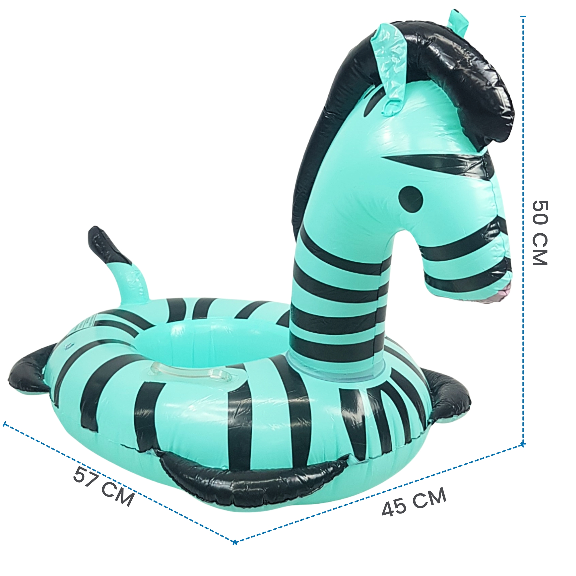 Asiento Inflable para Niños Flotador, Juguete de Alberca Cebra - Verde.