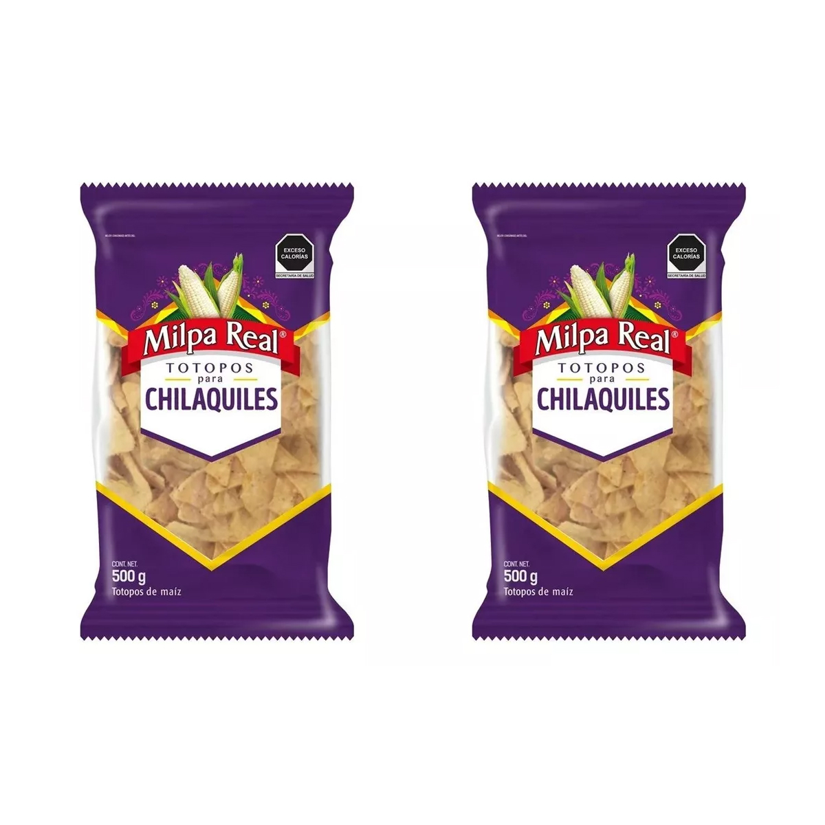 2 Bolsas de Totopos Milpa Real para Chilaquiles 500 g c/u