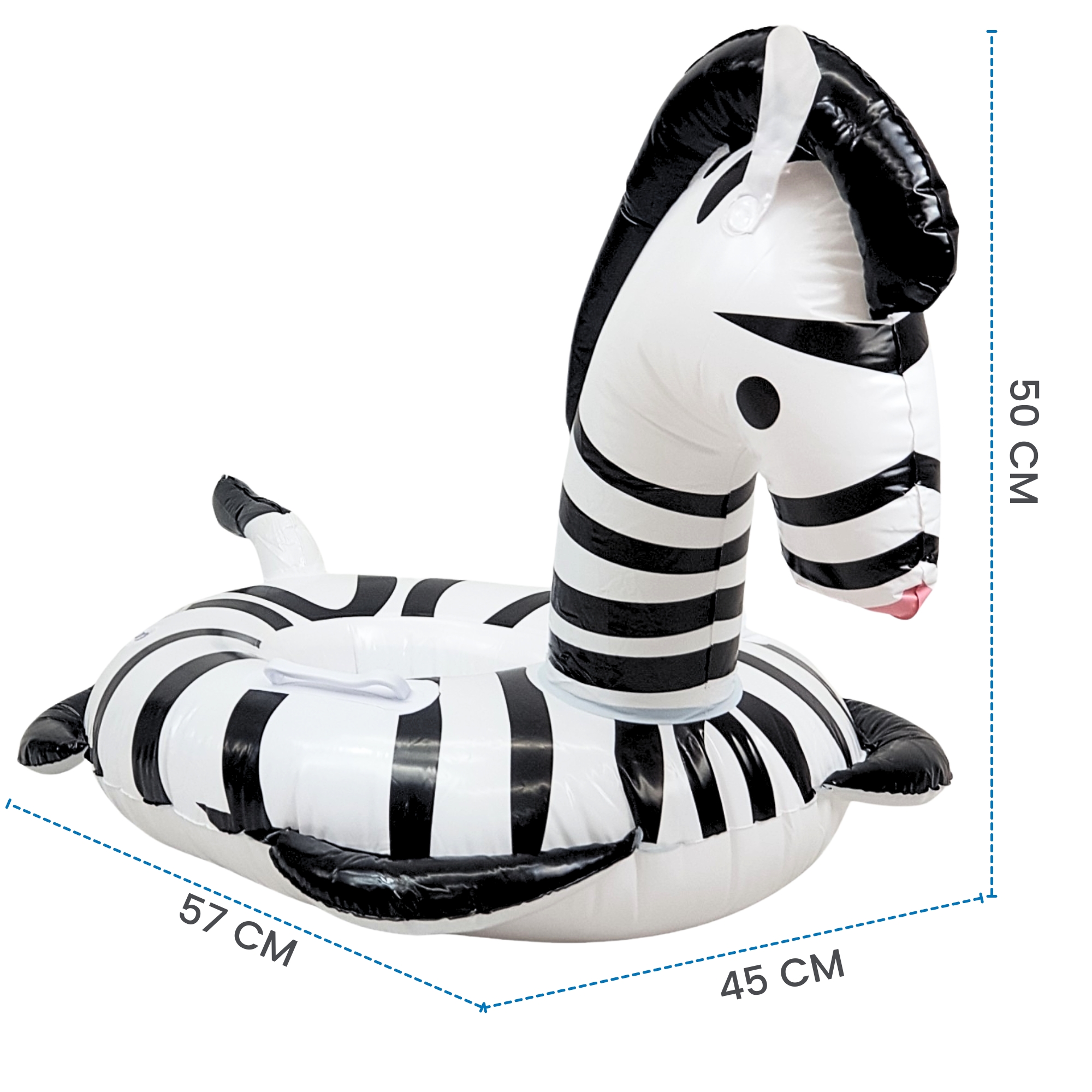 Asiento Inflable para Niños Flotador, Juguete de Alberca Cebra - Blanco.