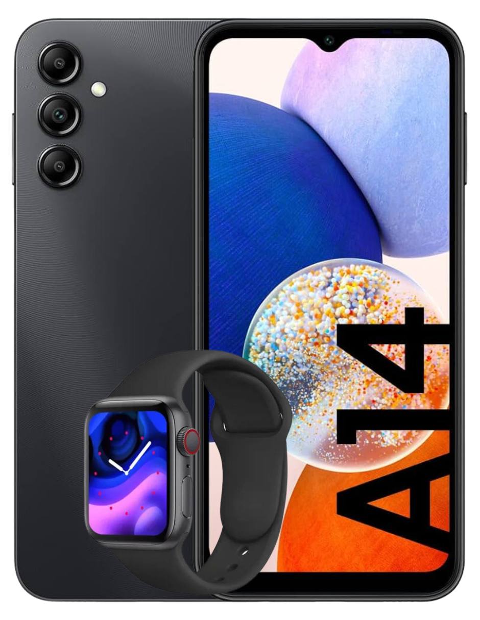 Combo Celular Samsung Galaxy A14 128GB 4GB Ram   Negro   SMARTWATCH.