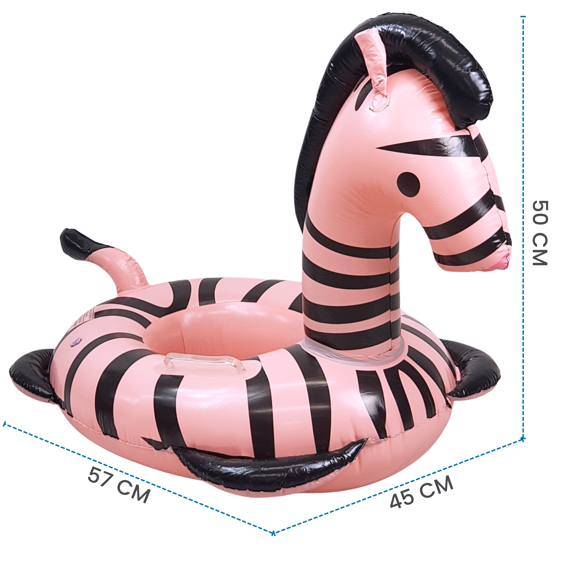 Asiento Inflable para Niños Flotador, Juguete de Alberca Cebra - Rosa.
