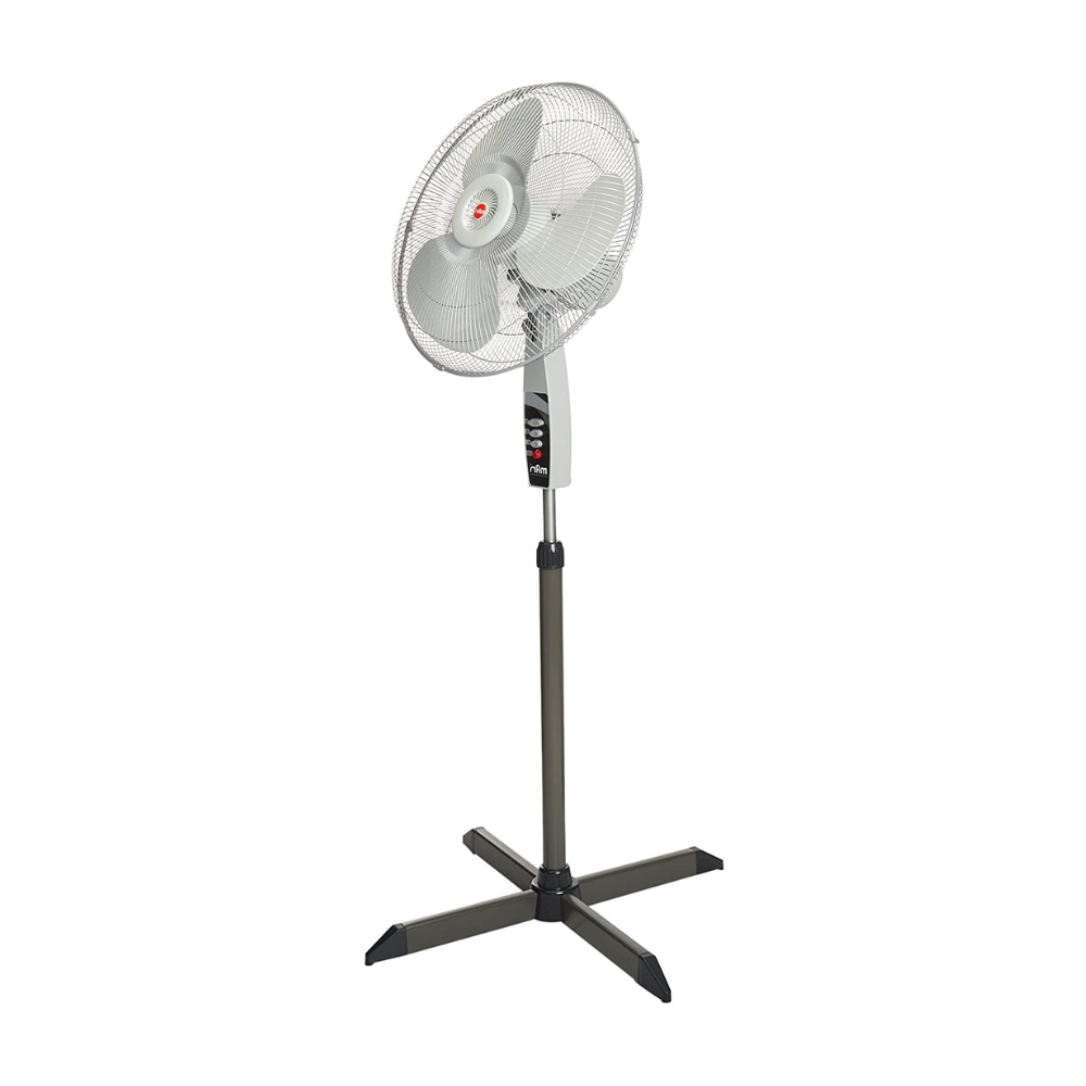 Ventilador de pedestal 18" gris oscuro marca Man.