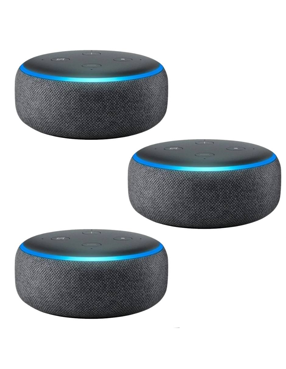 Combo 3 Bocinas   Amazon Alexa Echo Dot (3ra Generacion) Color Negro.