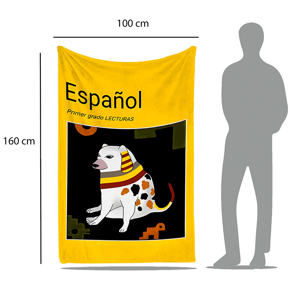 Cobija Manta Frazada Diseño Libro De Español Cheems Ultra Suave Y Ligera Alta Calidad.