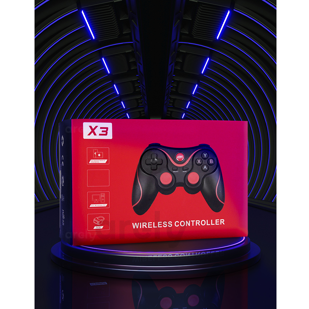 Mando Control Gamepad Archy Joystick Compatible con Android inalámbrico con Bluetooth, Soporte Celular y Agarre cómodo (C8S / X3).