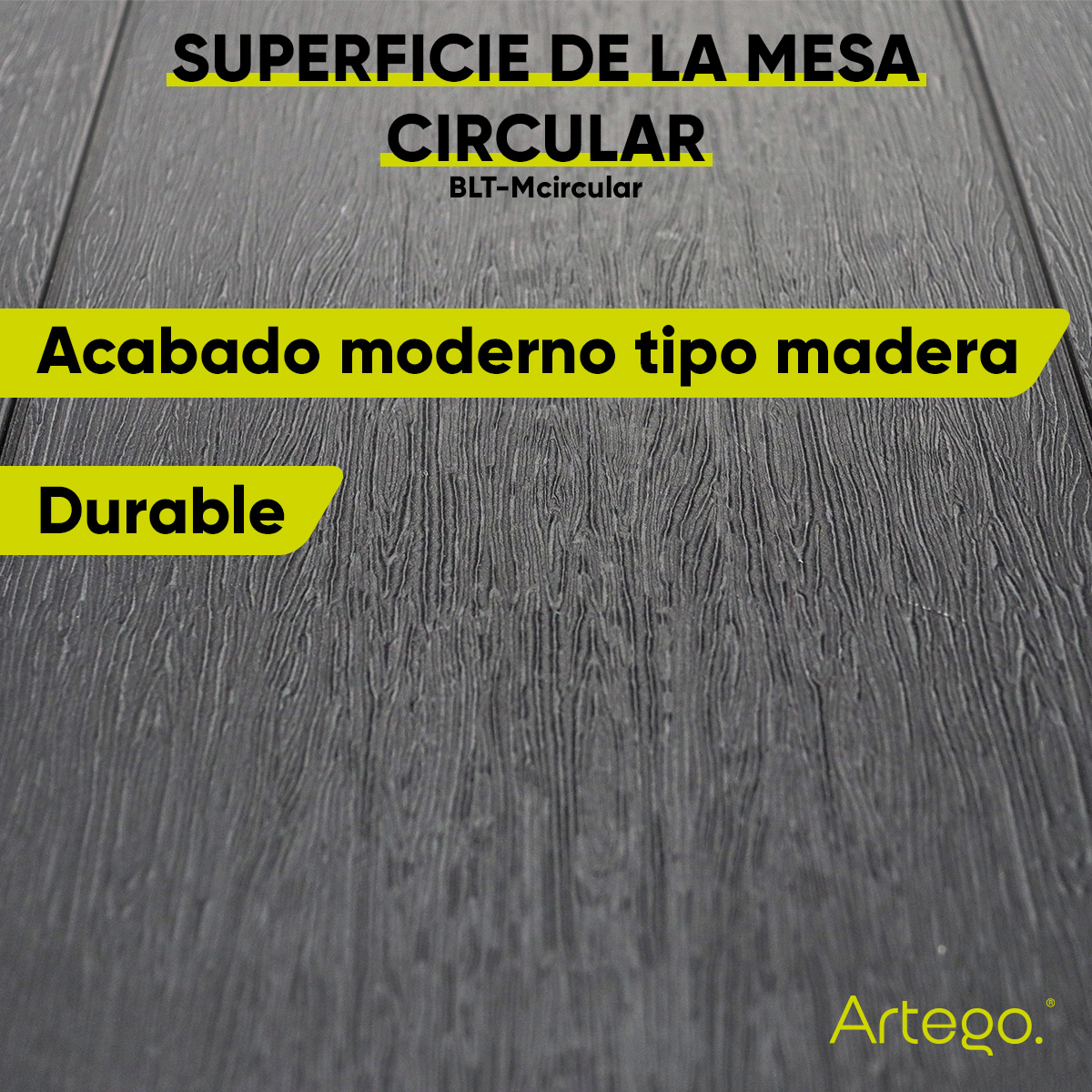 Mesa circular plegable acabado tipo madera plástico HDPE ligera Folding table mesa compacta para terraza jardín balcón apoyo eventos de 80cm