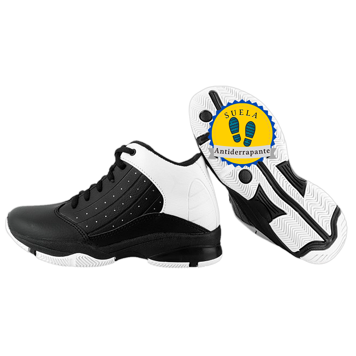 Tenis Bota Basquetbol 100% Piel Arco Ortopédico Cómodo 588-nb