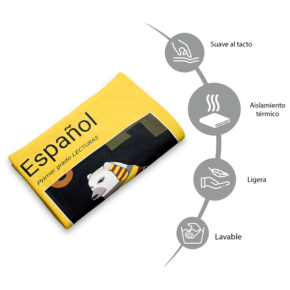 Cobija Manta Frazada Diseño Libro De Español Cheems Ultra Suave Y Ligera Alta Calidad.