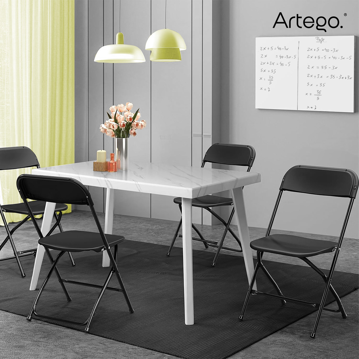 Silla plegable plástico HDPE ligera Folding chair silla jardín eventos fiestas reuniones para exterior paquete de 5 sillas