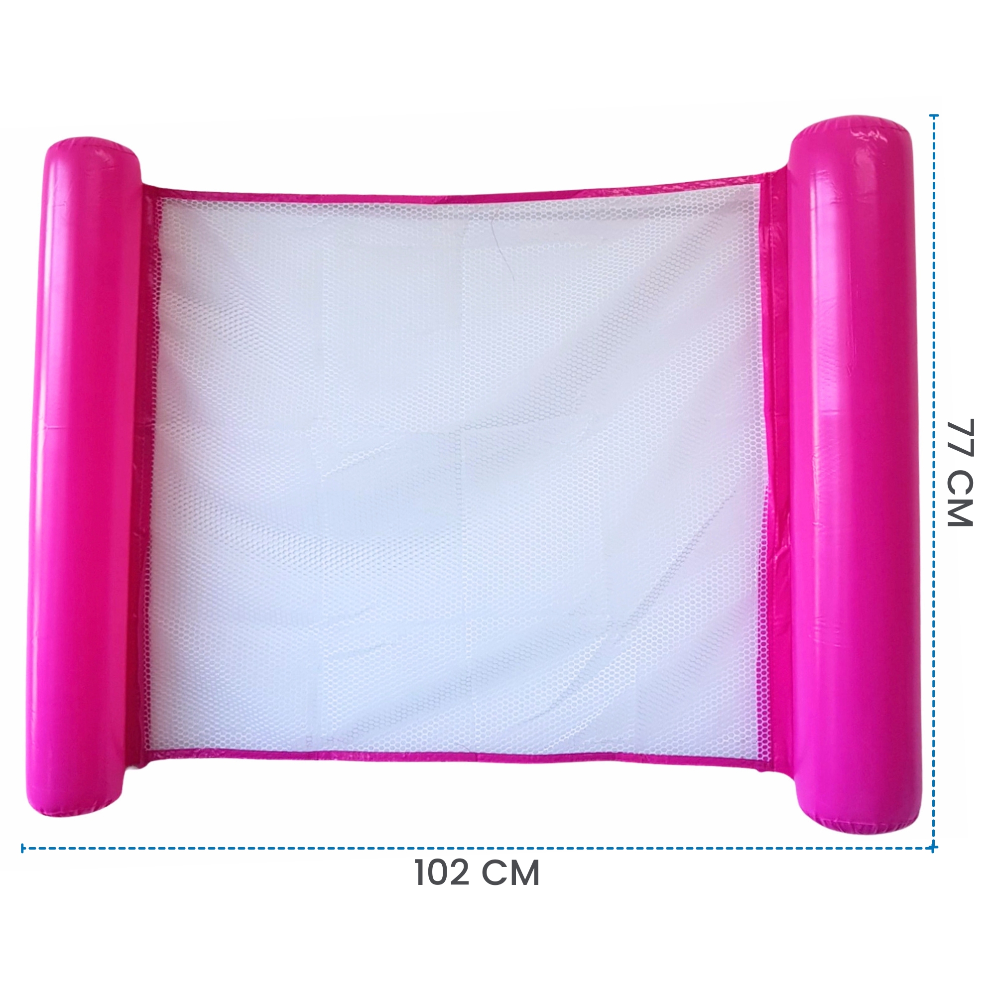 Hamaca Inflable con Red para Piscina, Cama Flotante de 102 cm - Rosa.