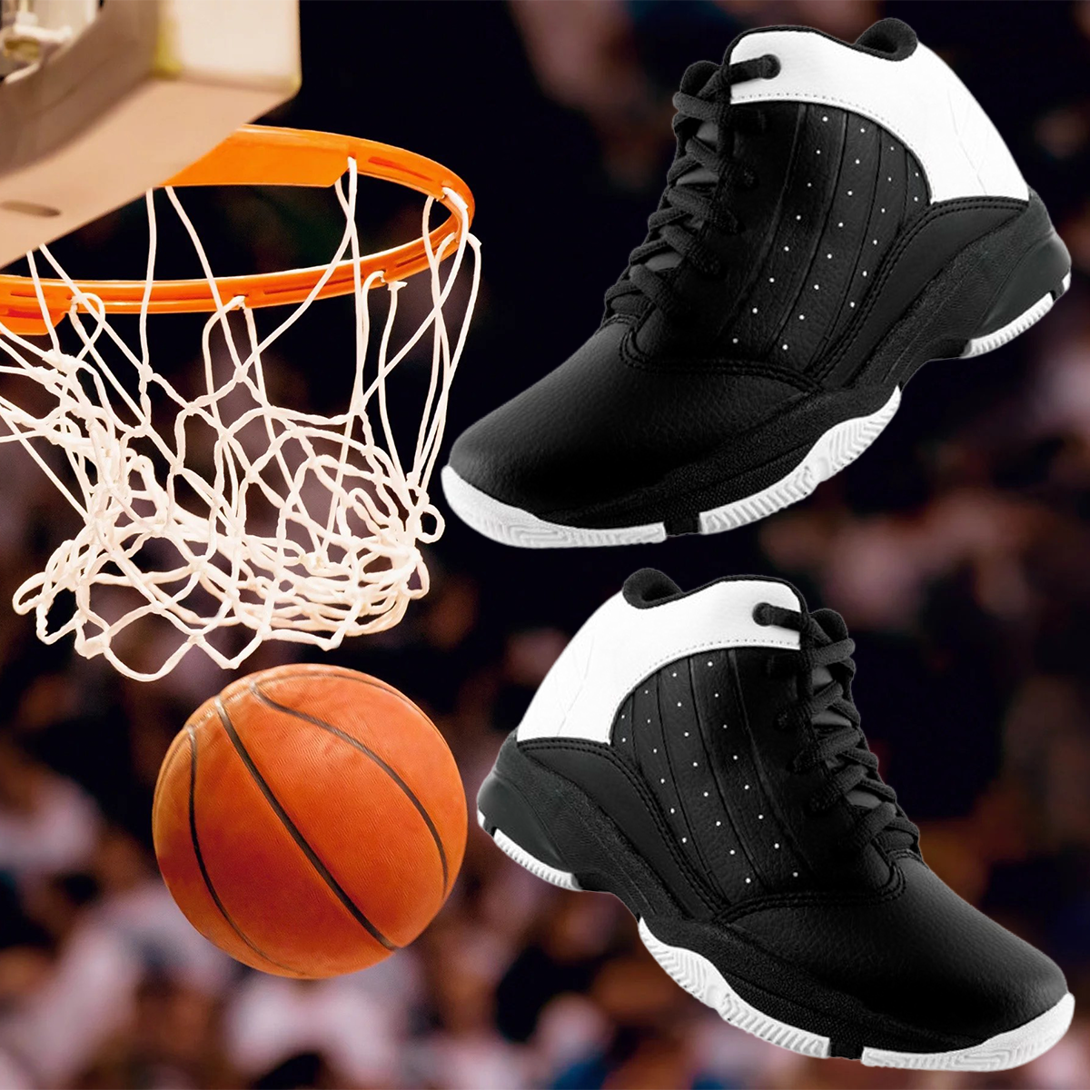 Tenis Bota Basquetbol 100% Piel Arco Ortopédico Cómodo 588-nb