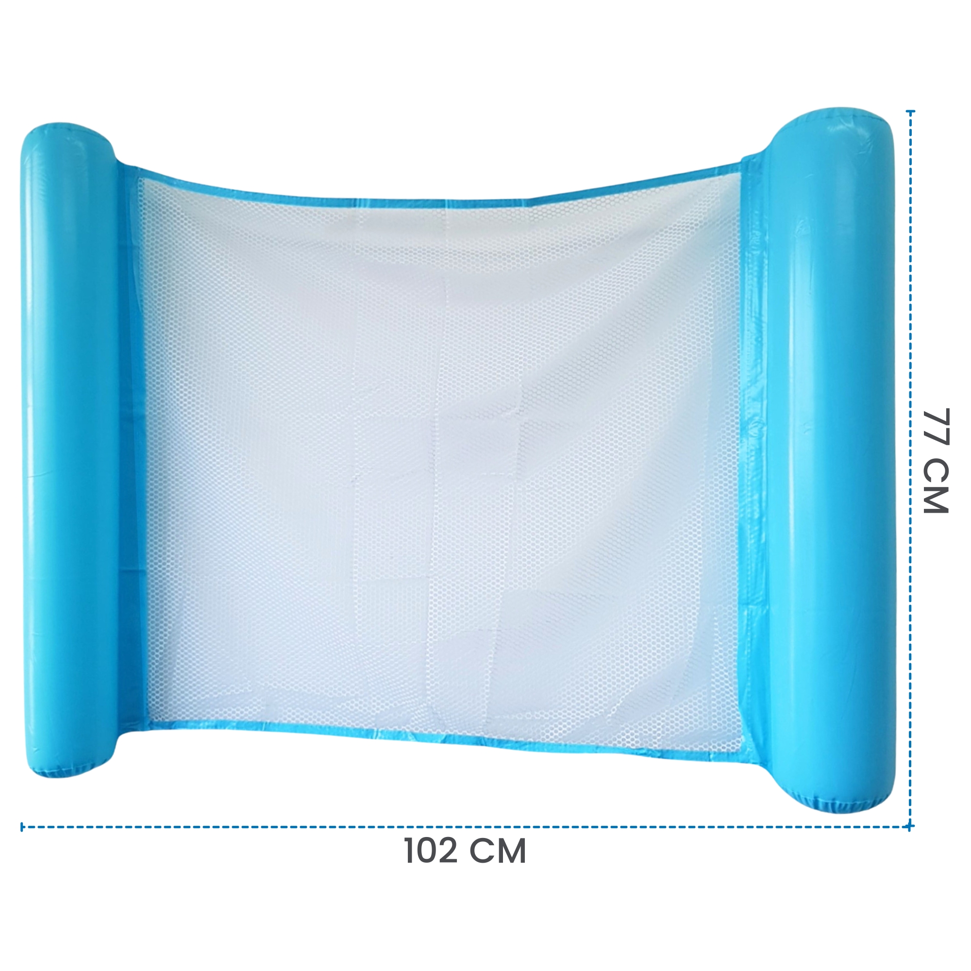 Hamaca Inflable con Red para Piscina, Cama Flotante de 102 cm - Azul.