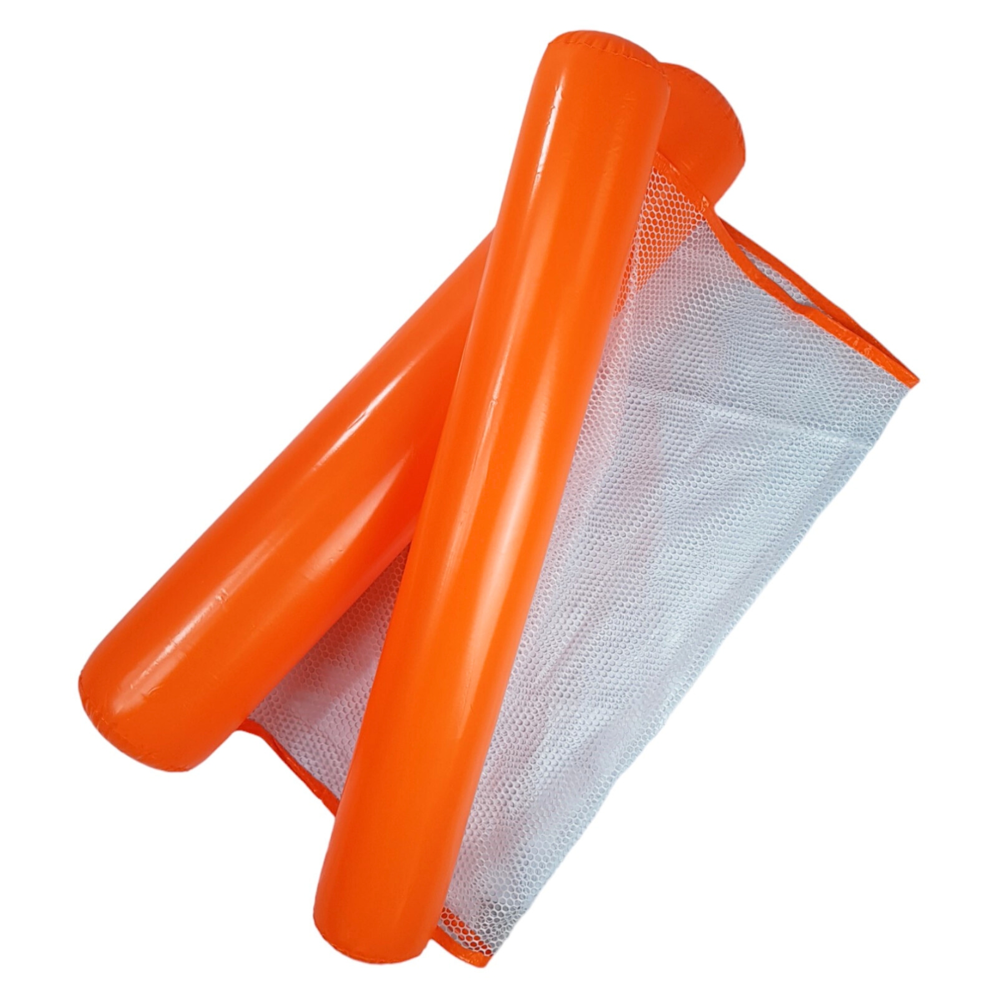 Hamaca Inflable con Red para Piscina, Cama Flotante de 102 cm - Naranja.