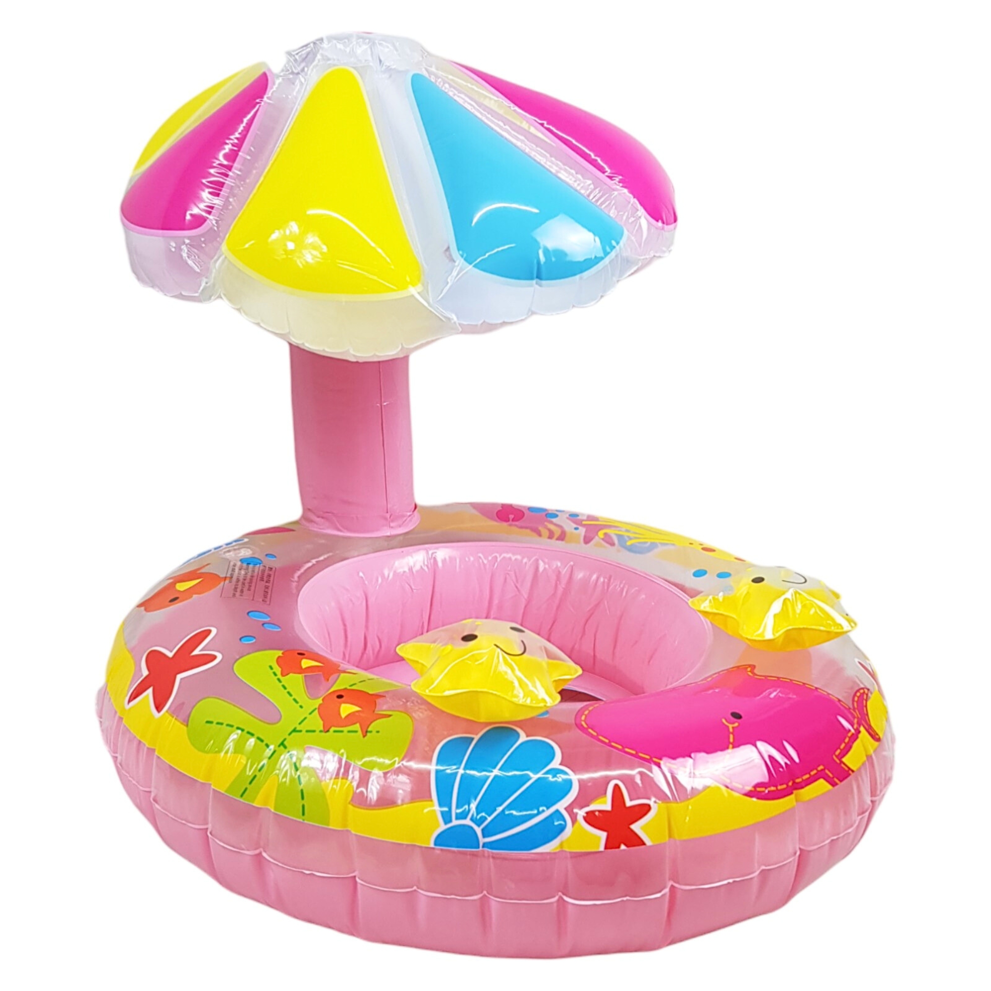 	Inflable para Niños, Flotador de Alberca con Techo de Palmera - Rosa.