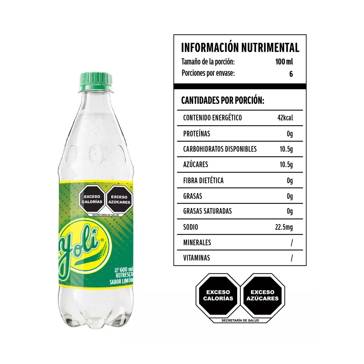Refresco Yoli Limón 6 Piezas de 600 ml c/u