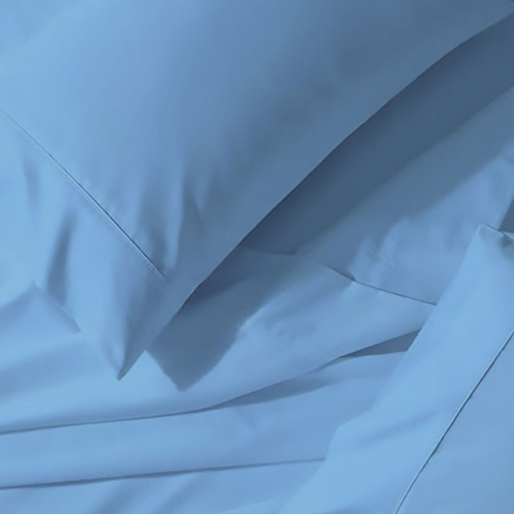 Juego de Sabanas 100% Algodón Frescas y Transpirables Individual Baby Blue Kyuden Home.