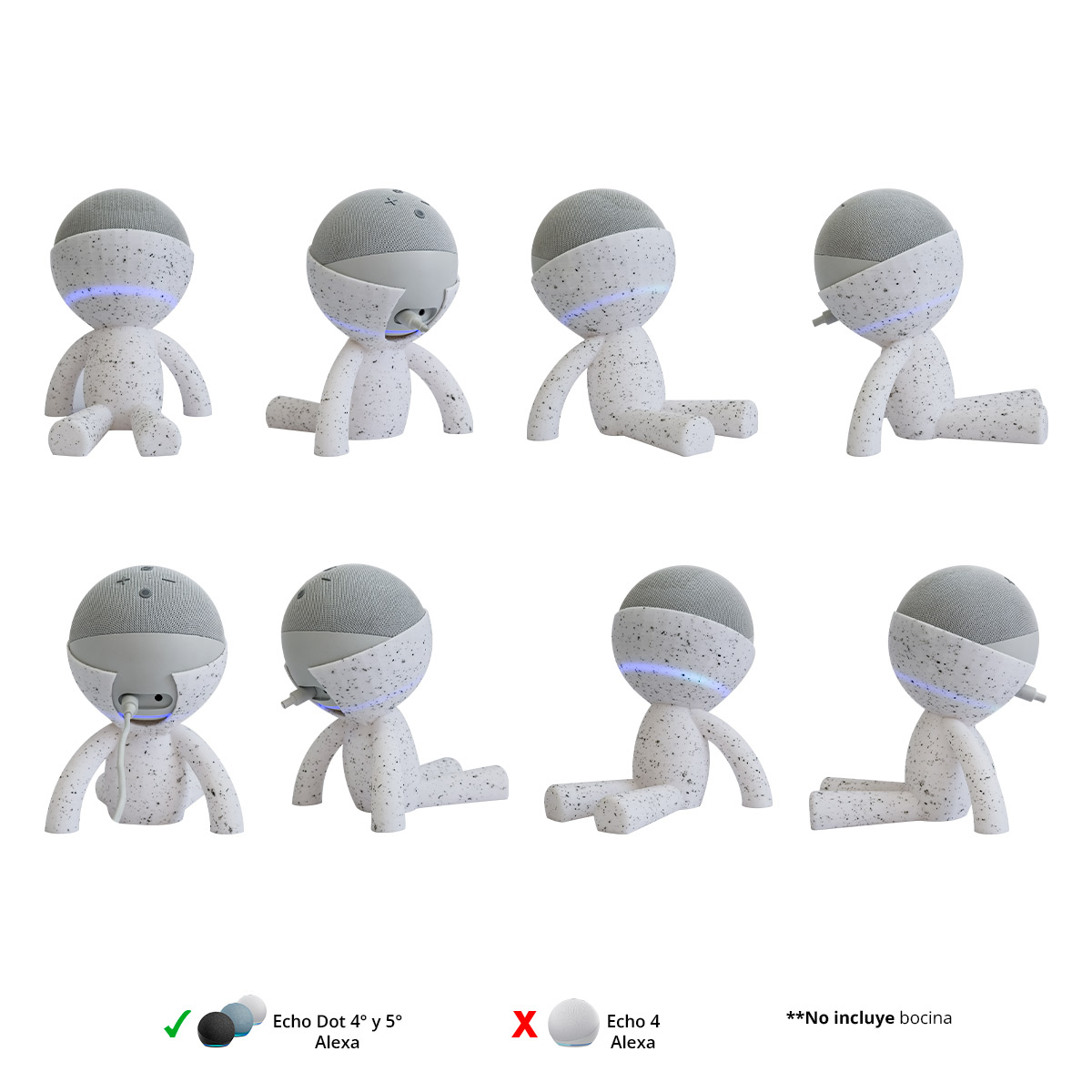 Soporte para Alexa echo dot 4G y 5G tipo Robert impremli (Granito)