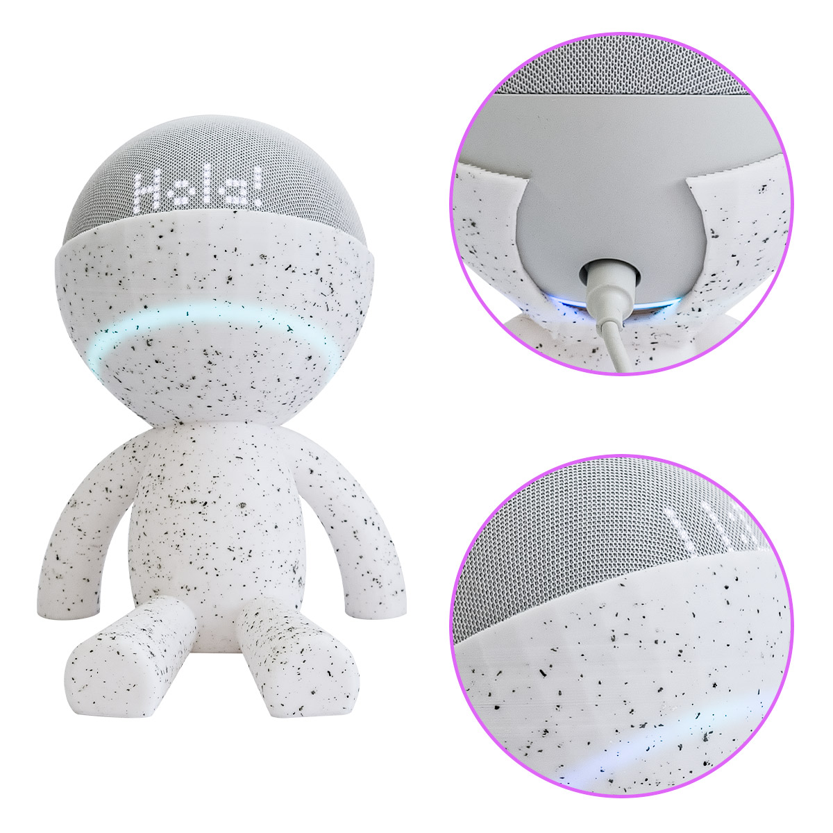 Soporte para Alexa echo dot 4G y 5G tipo Robert impremli (Granito)