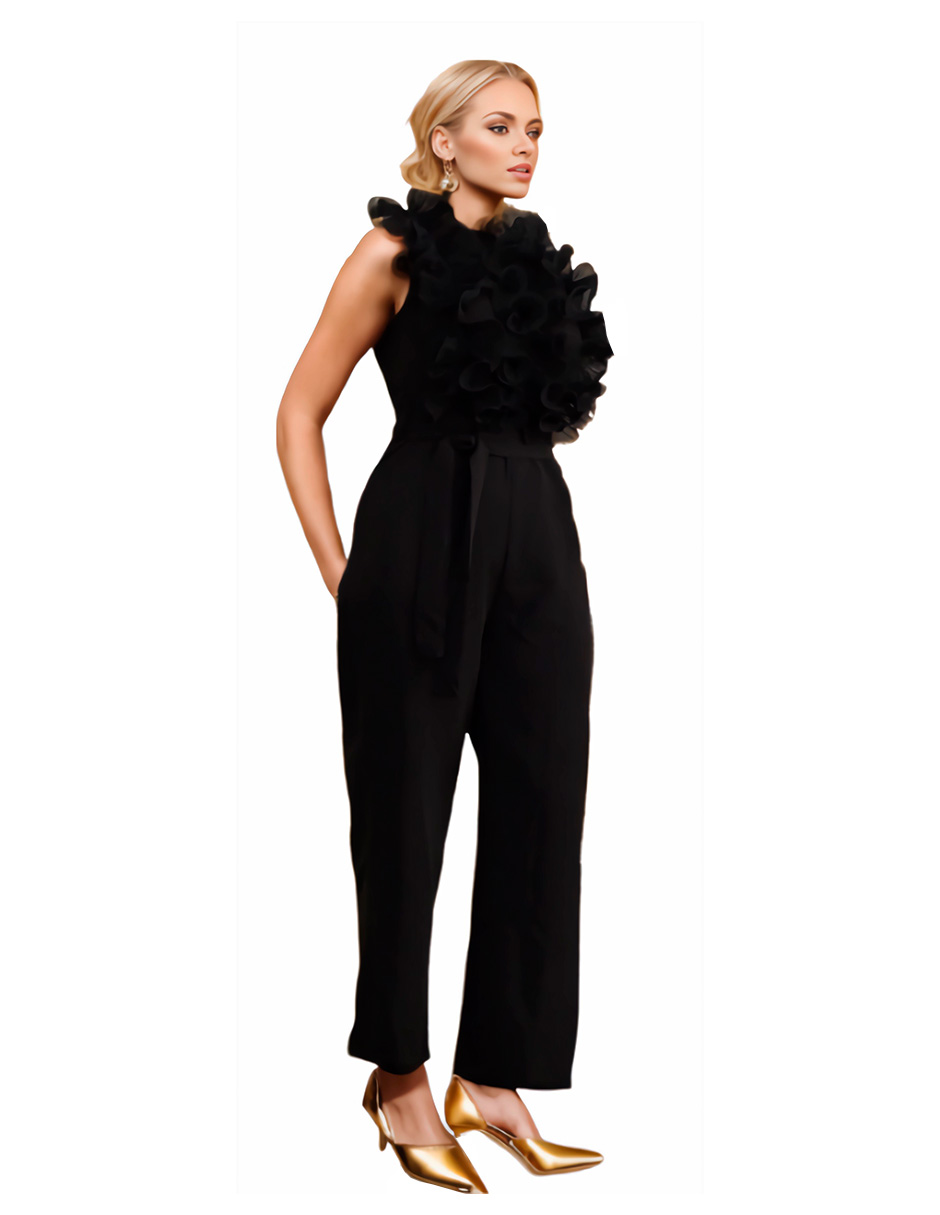 Jumpsuit elegante para fiesta mujer pantalón acampanado .