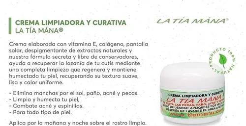 crema tia mana artesanal 100% original