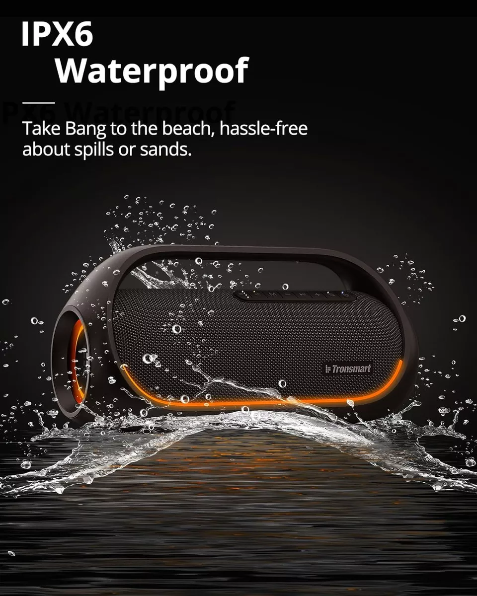 Tronsmart Bang Bocina Bluetooth 60W IPX6  portátil para fiestas al aire libre.