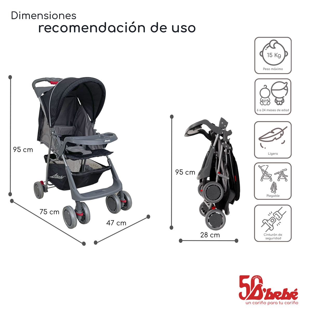 Carriola D'bebé Citi Negra