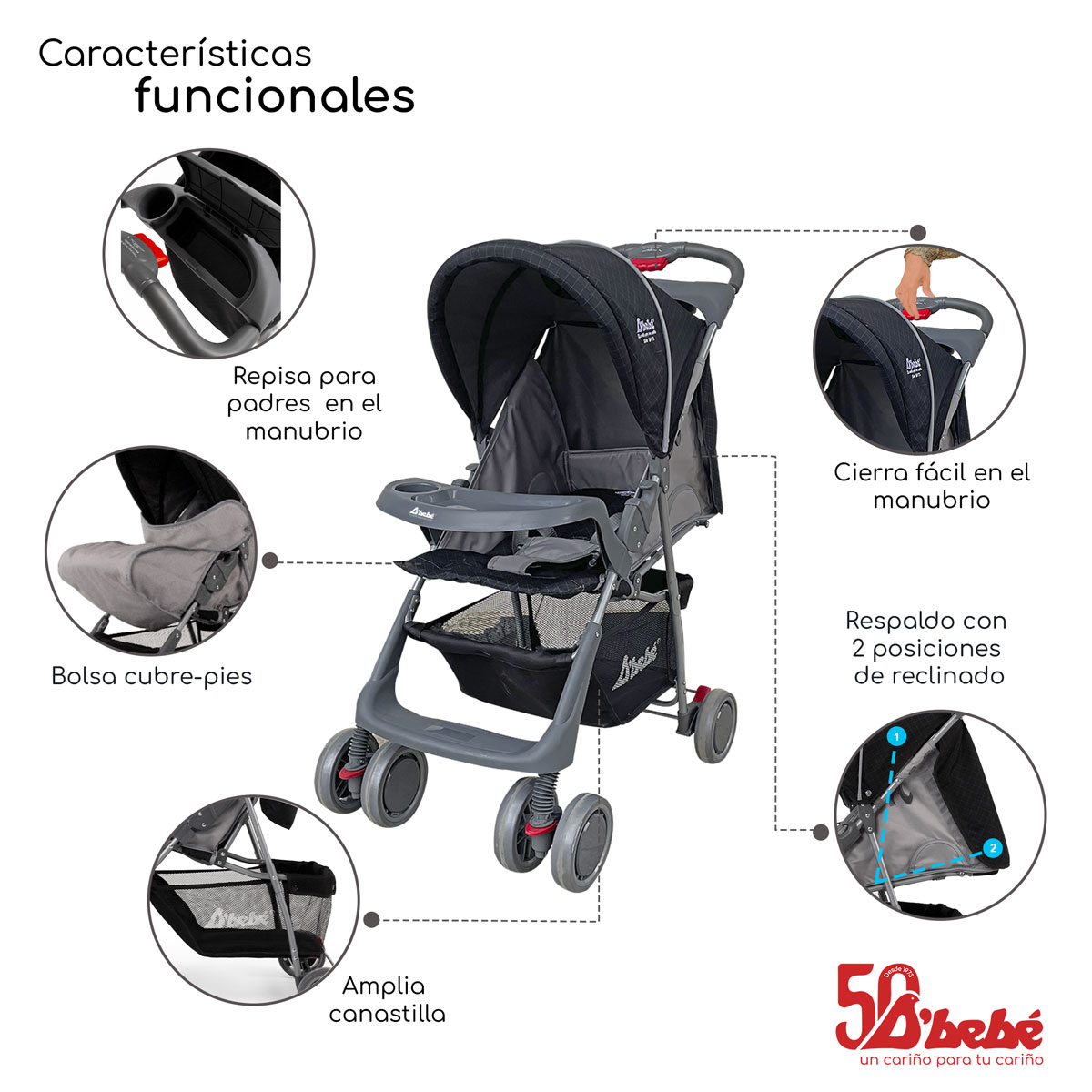 Carriola D'bebé Citi Negra