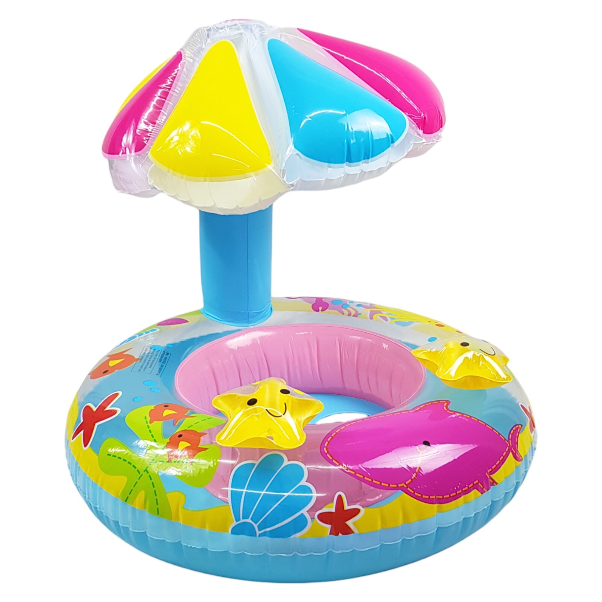 	Inflable para Niños, Flotador de Alberca con Techo de Palmera - Azul.