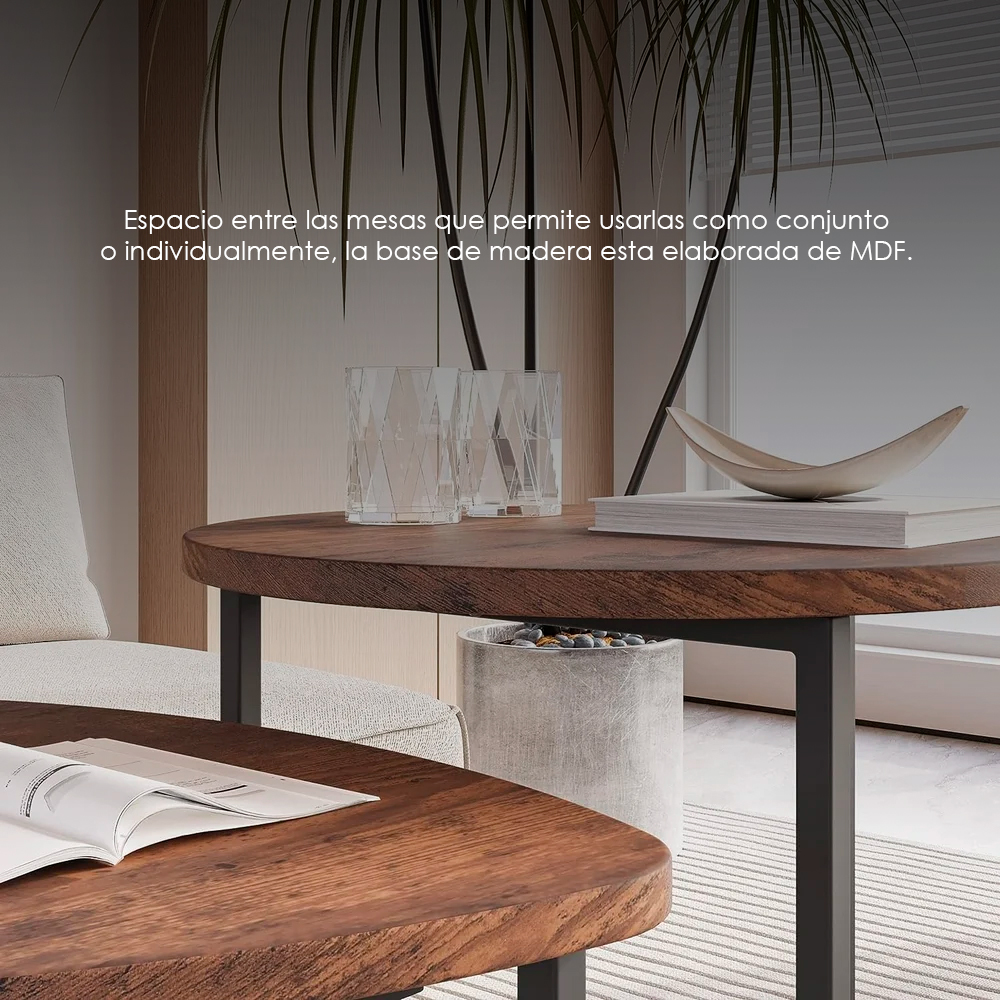 Juego de 2 Mesas Auxiliares Café Ilios Innova