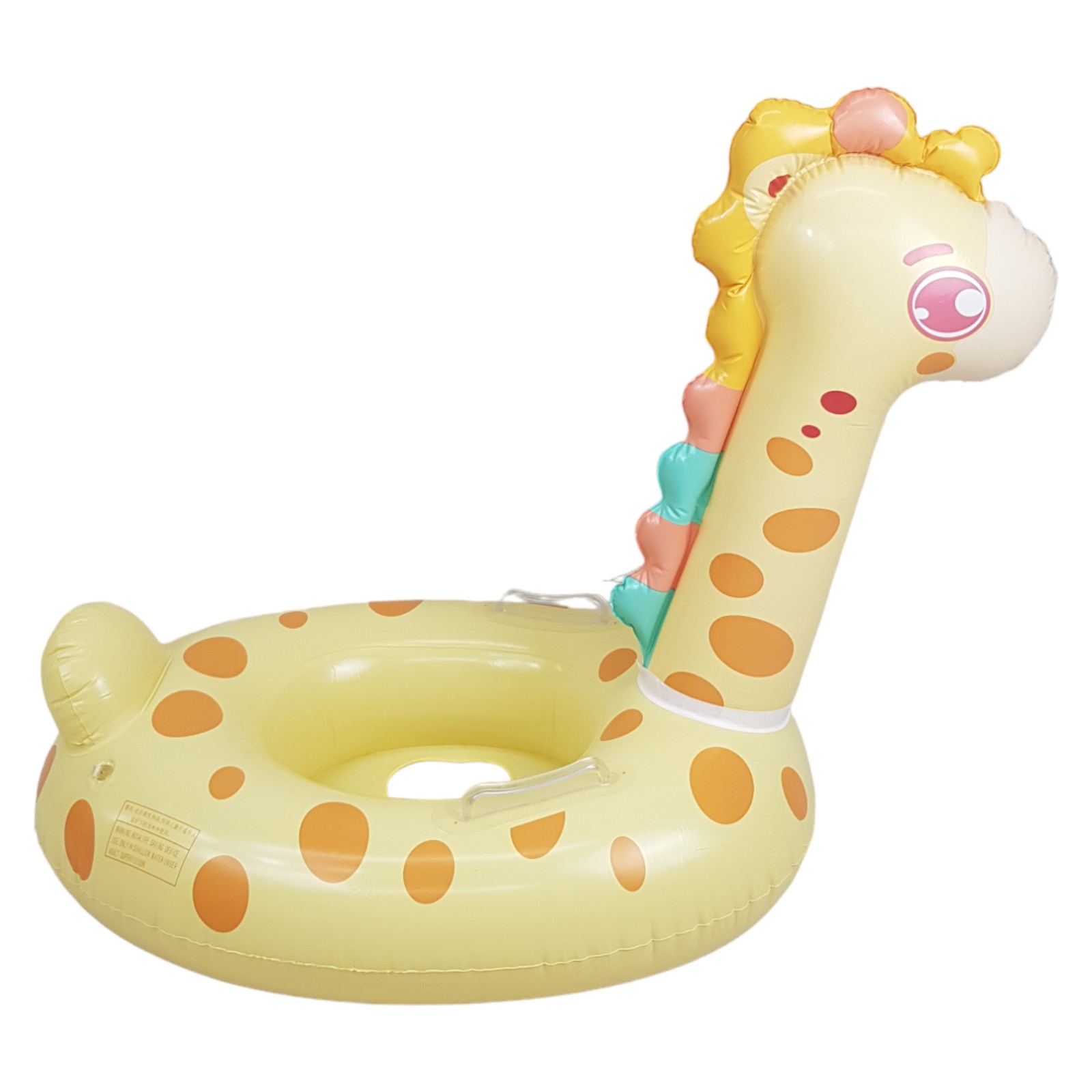 	Asiento Inflable para Niños Flotador, Juguete de Alberca Jirafa- Amarillo.