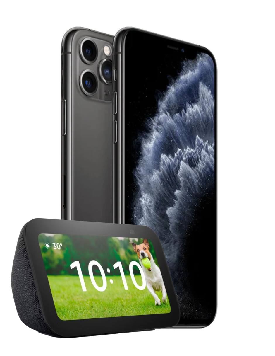 Combo iPhone 11 Pro 64GB Negro Reacondicionado A  Alexa Echo Show 5 Pulgadas (Reacondicionado Grado A).