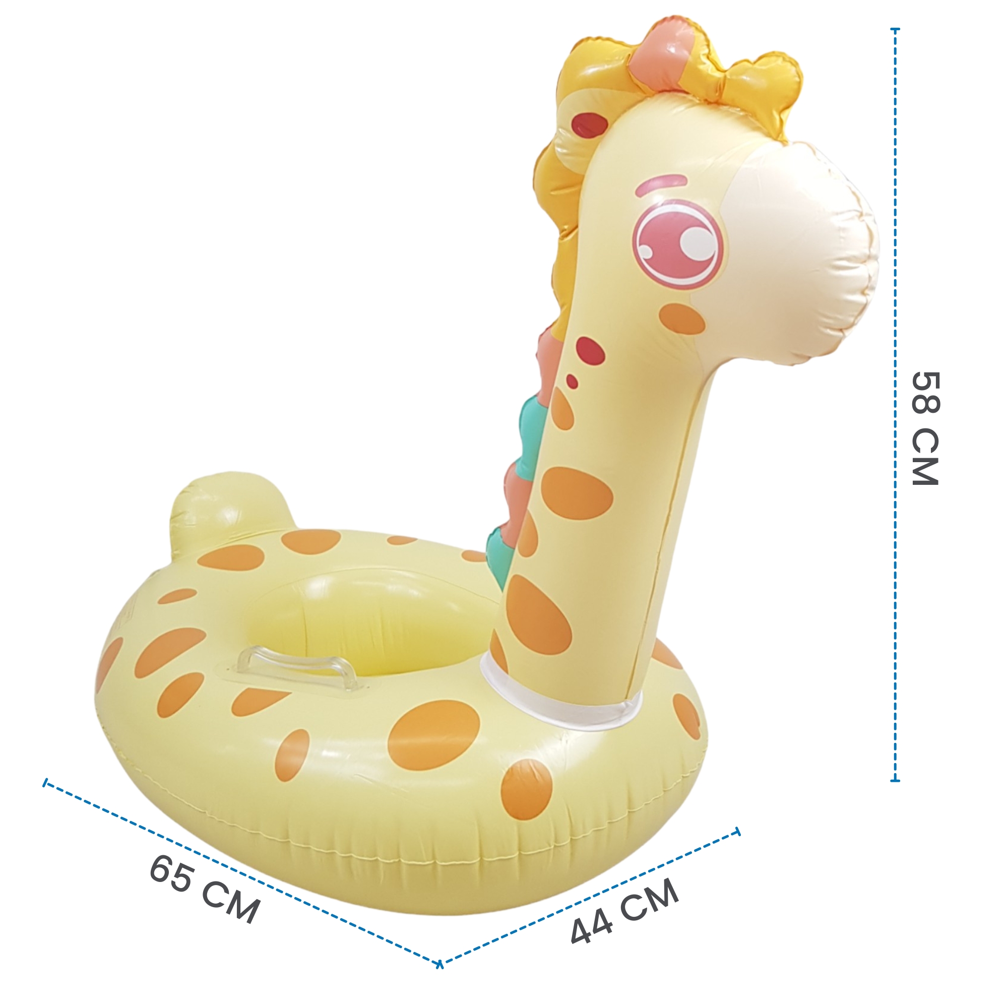 	Asiento Inflable para Niños Flotador, Juguete de Alberca Jirafa- Amarillo.