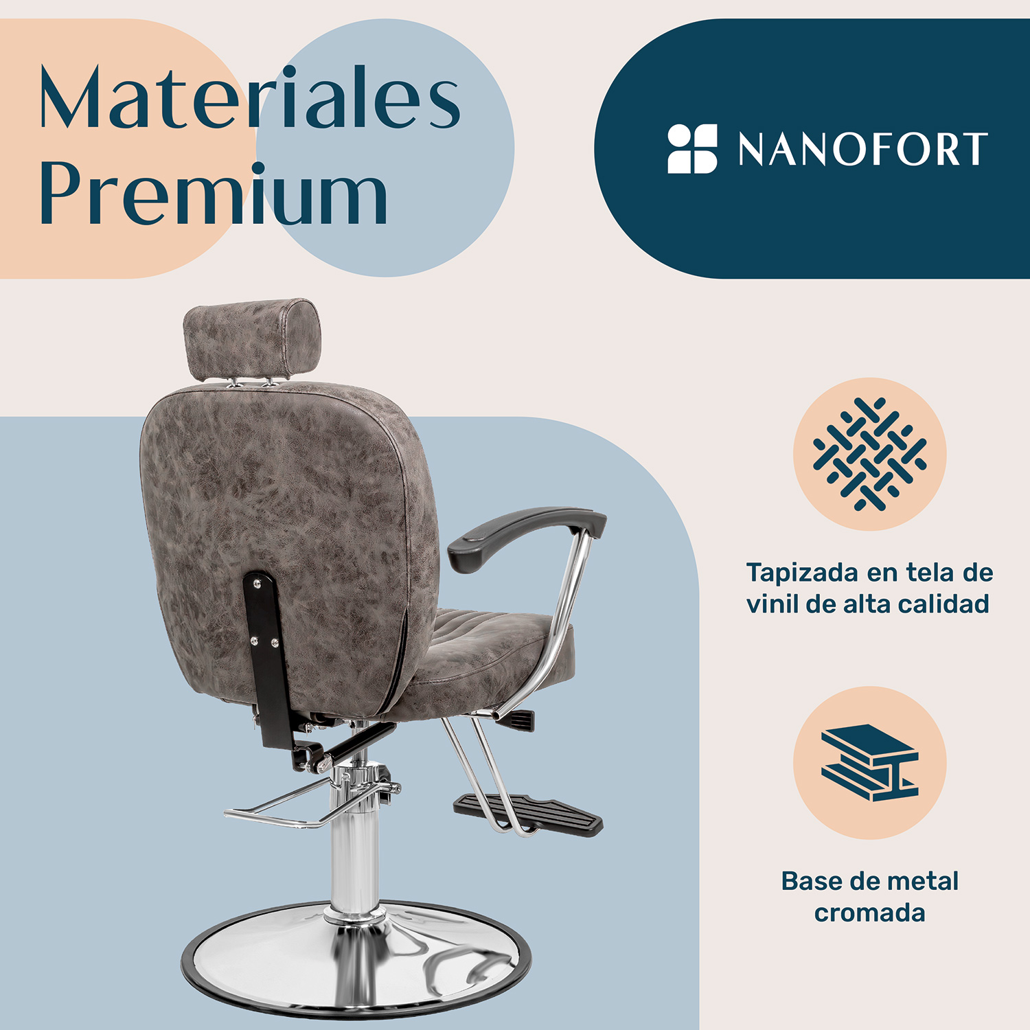 Sillon Silla Barberia Estetica Clasica 360 Moderna Cafe.