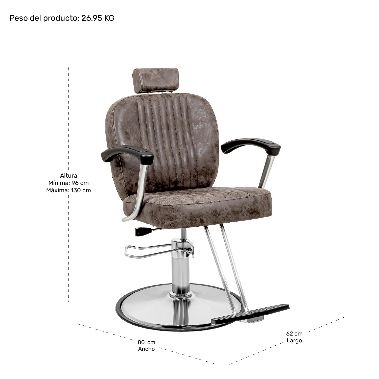 Sillon Silla Barberia Estetica Clasica 360 Moderna Cafe.