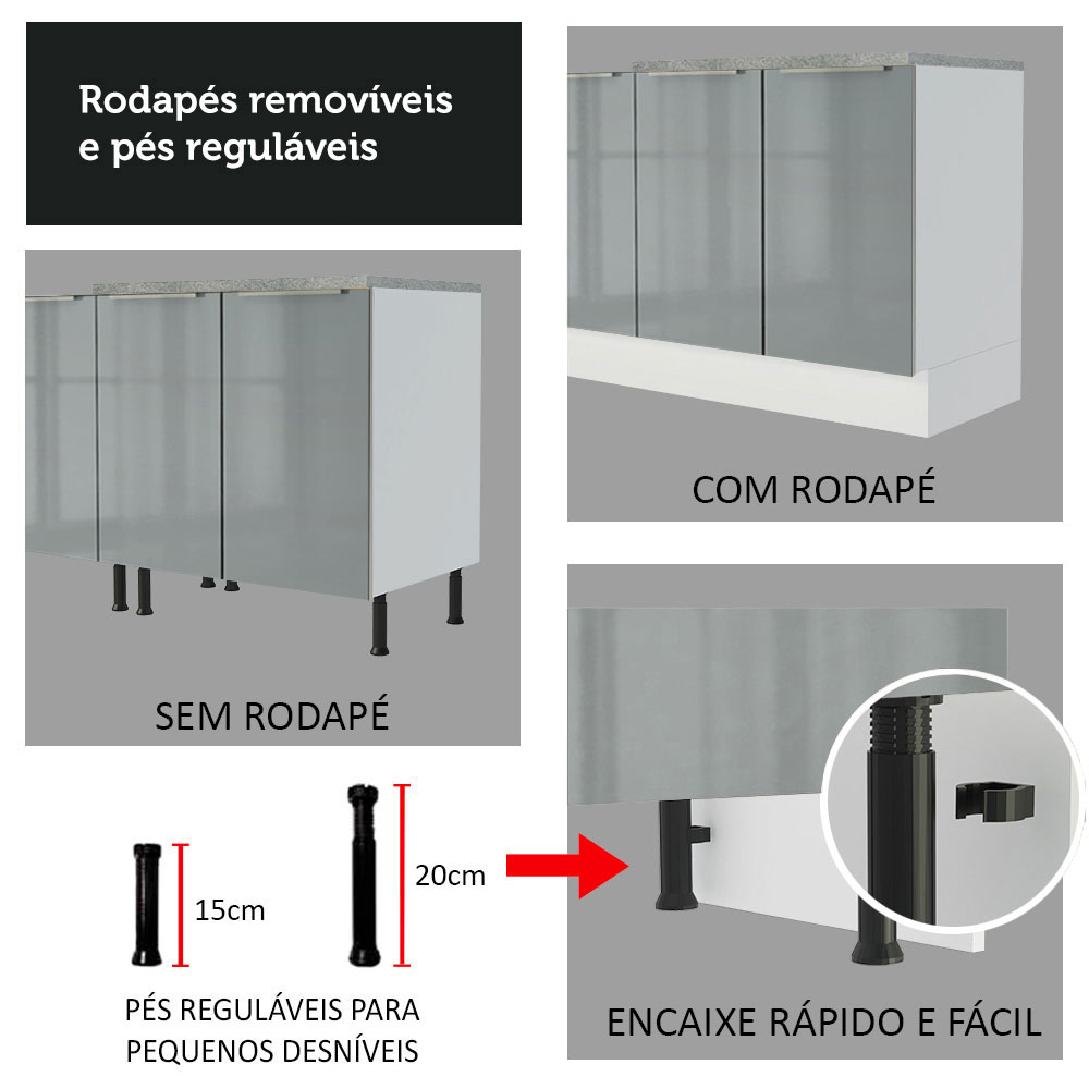 Cocina Integral Completa Modular Madesa Lux 180cm BG 01.