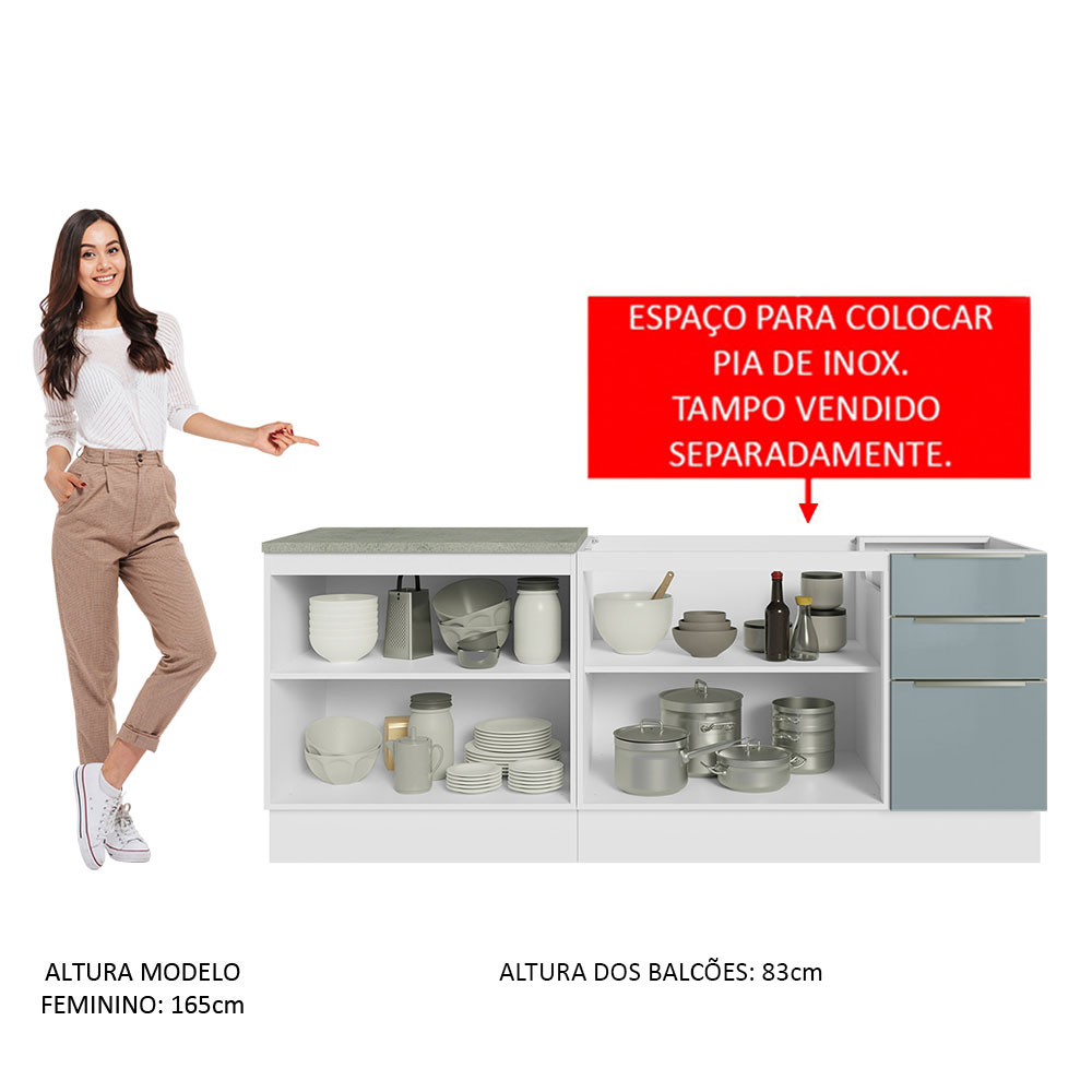 Gabinete Bajo Cocina Madesa Lux Sin Encimera BG.