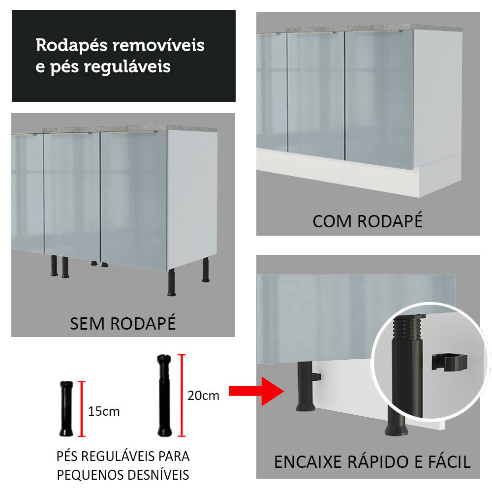 Gabinete Bajo Cocina Madesa Lux Sin Encimera BG.