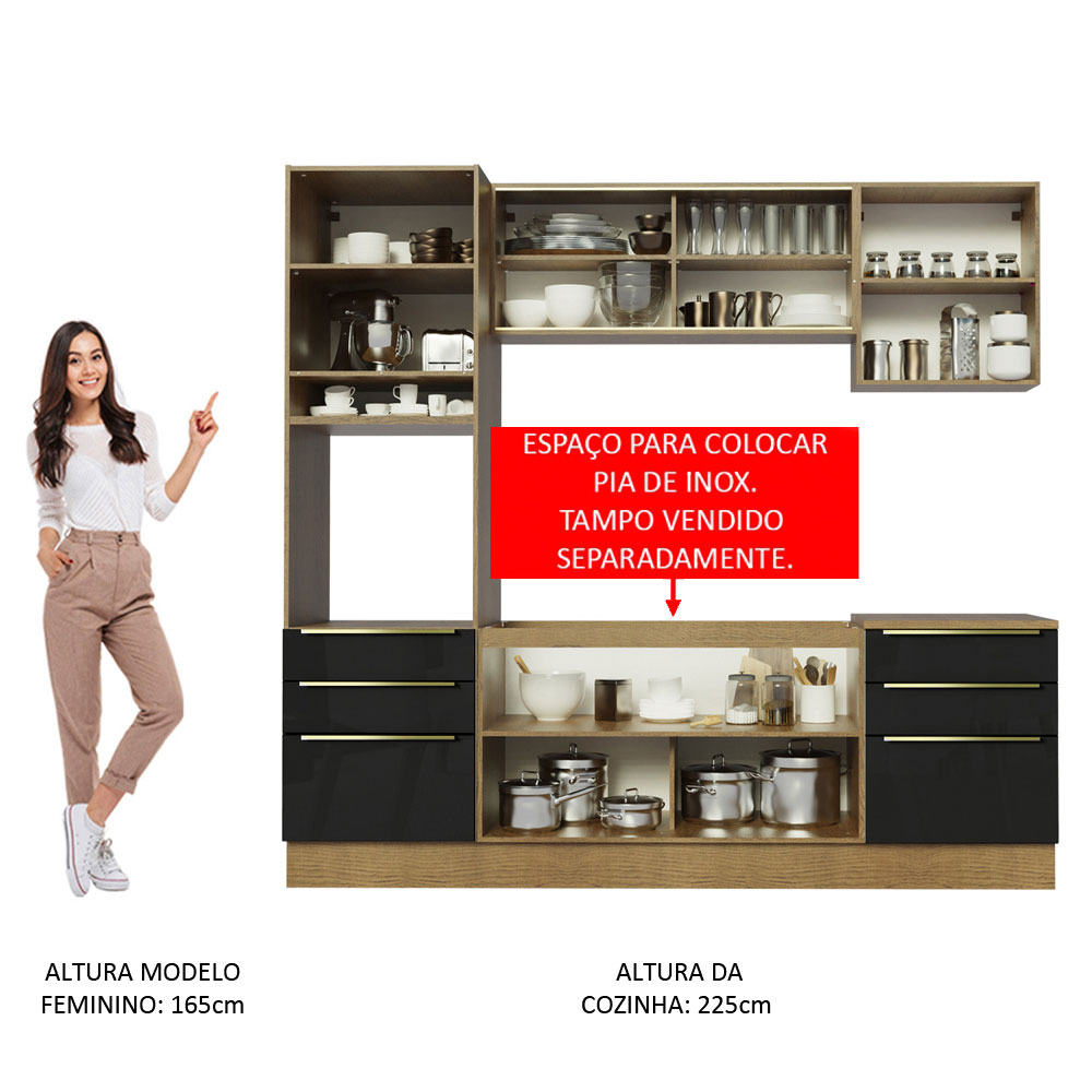 Cocina Integral Completa Modular Madesa Lux 240cm MN 02.