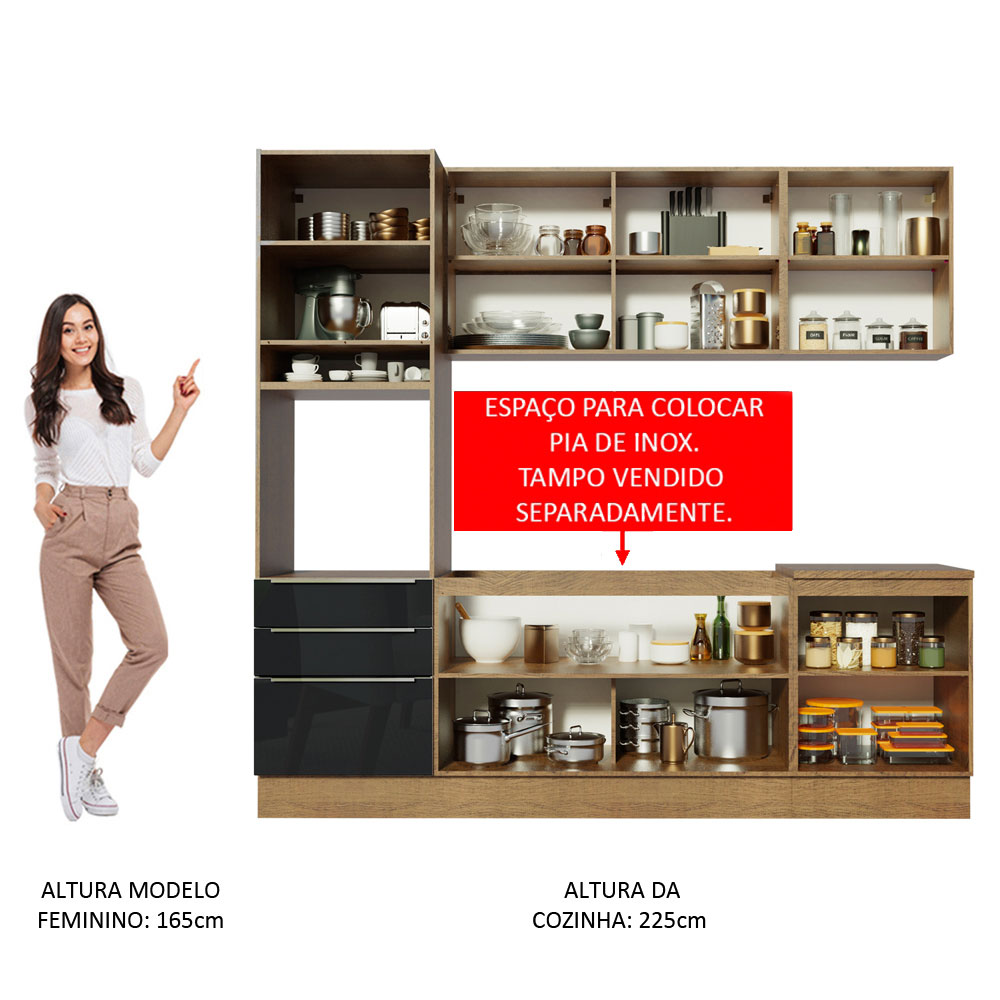 Cocina Integral Completa Modular Madesa Lux 240cm MN 03.