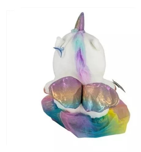 Bonito Peluche Blanco Suave Unicornio Hada Con Vestido Regalo