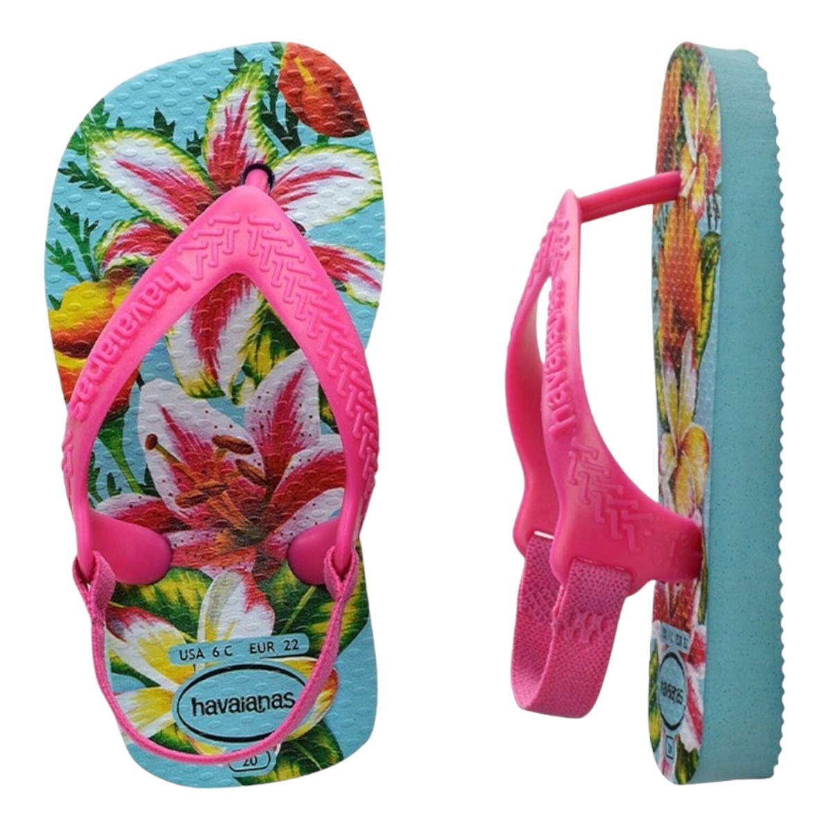 Sandalias Havaianas Para Niña Flores Talla 17.