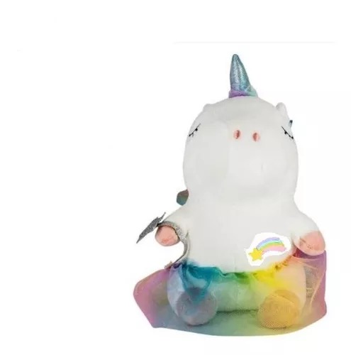 Bonito Peluche Blanco Suave Unicornio Hada Con Vestido Regalo