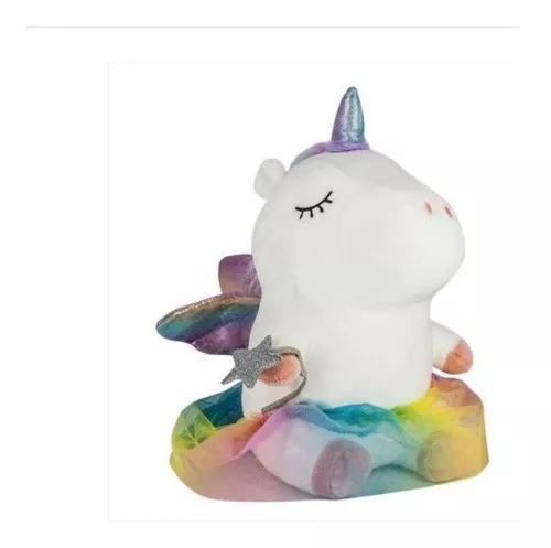 Bonito Peluche Blanco Suave Unicornio Hada Con Vestido Regalo