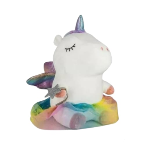Bonito Peluche Blanco Suave Unicornio Hada Con Vestido Regalo