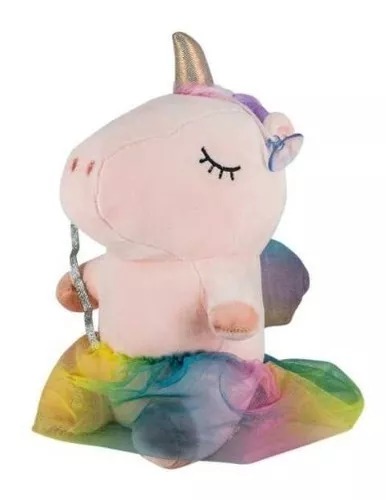 Bonito Peluche Rosa Suave Unicornio Hada Con Vestido Regalo