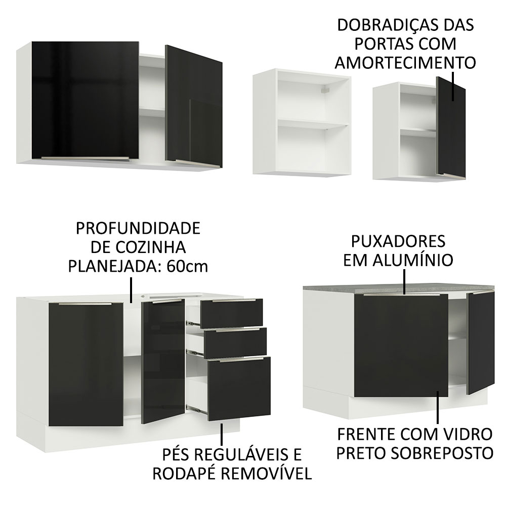 Cocina Integral Completa Modular Madesa Lux 240cm BN 05.