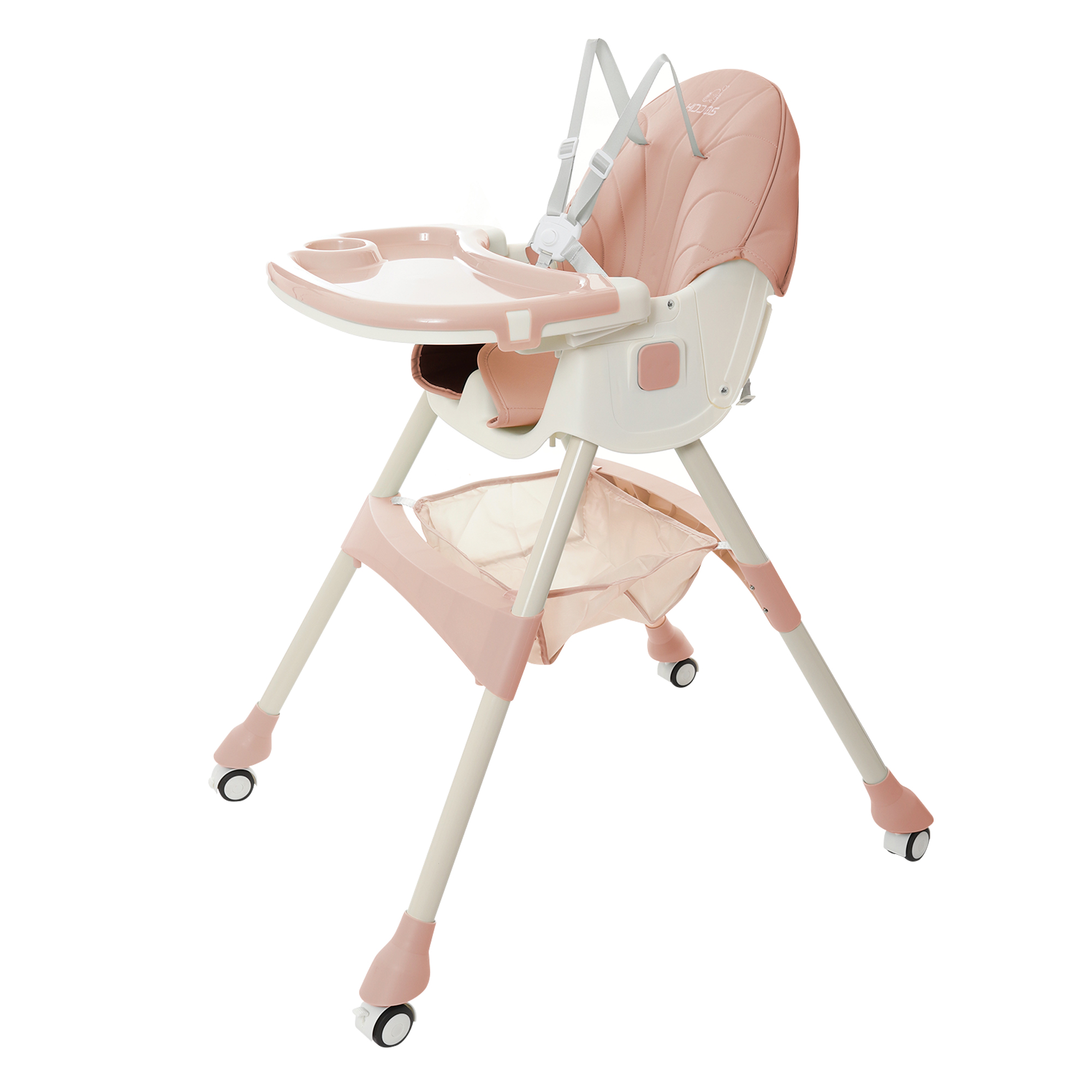 Silla Alta Periquera Bebe Mecedora 5 En 1 Ajustable Plegable ROSA.