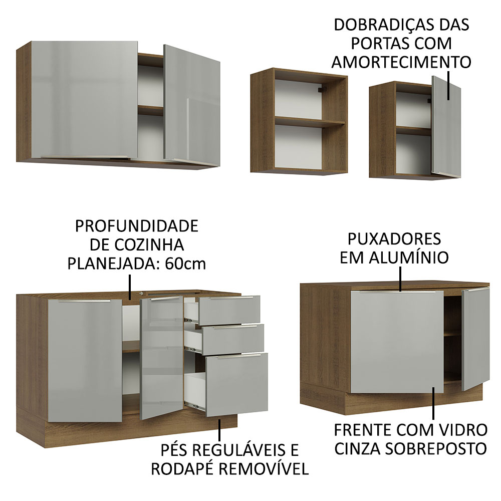 Cocina Integral Completa Modular Madesa Lux 240cm MG 05.